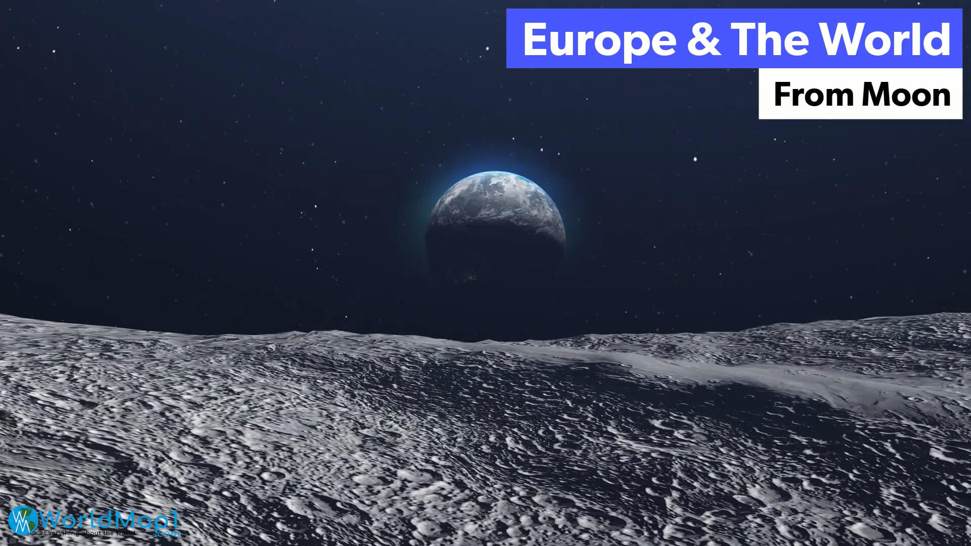 Europe and World from Moon